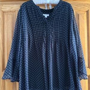 Charter Club Dark Blue Blouse with Pattern